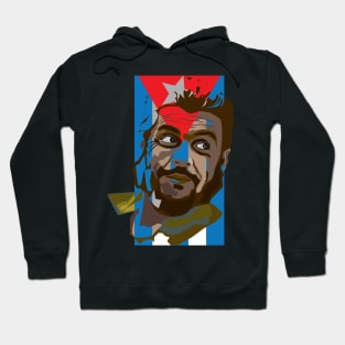 Che Guevara portrait with flag of Cuba Hoodie